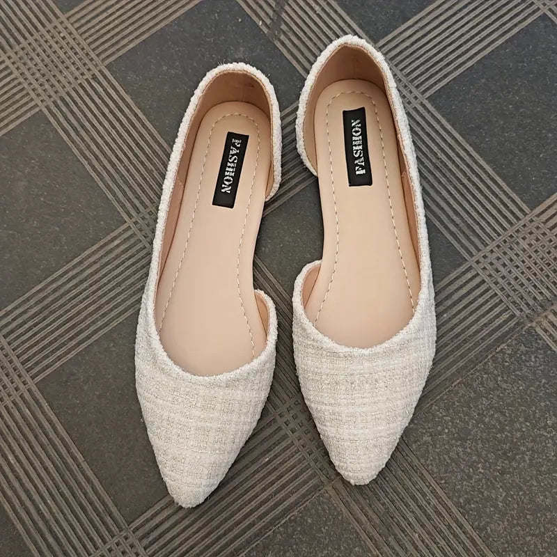 VEXA | Elegante Spitse Ballerina’s met Luxe Textuur
