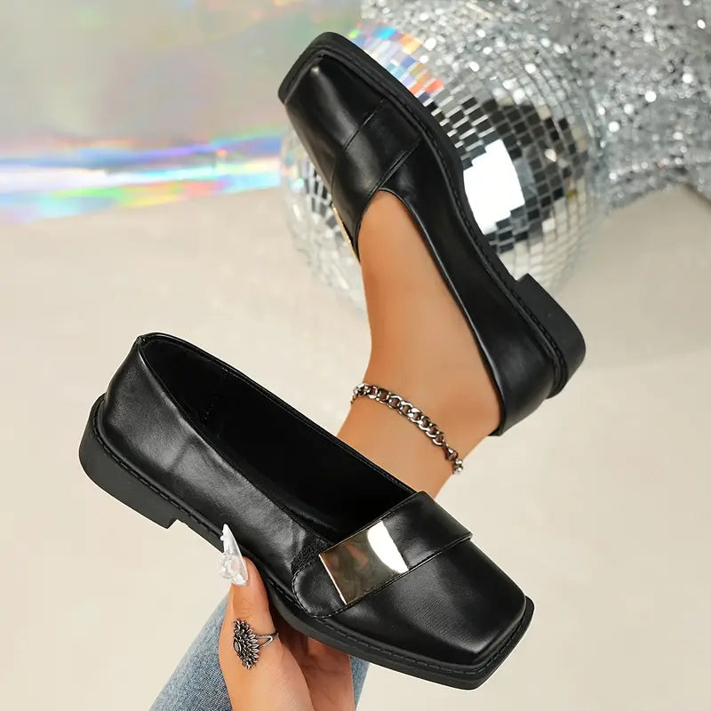 ELDRAINE | Elegante Leren Loafers met Metallic Detail