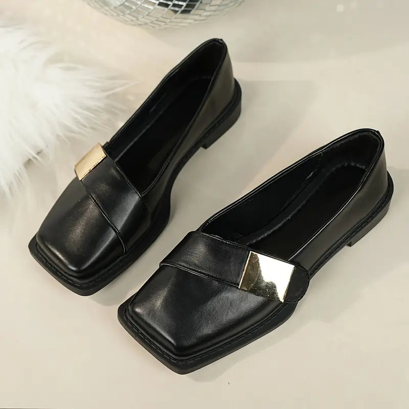 ELDRAINE | Elegante Leren Loafers met Metallic Detail