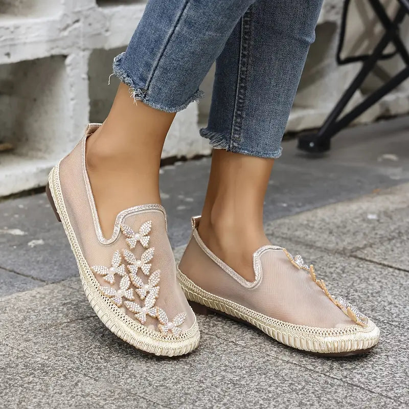 SABLEA | Elegante Netstof Espadrilles – Luchtig & Charmant