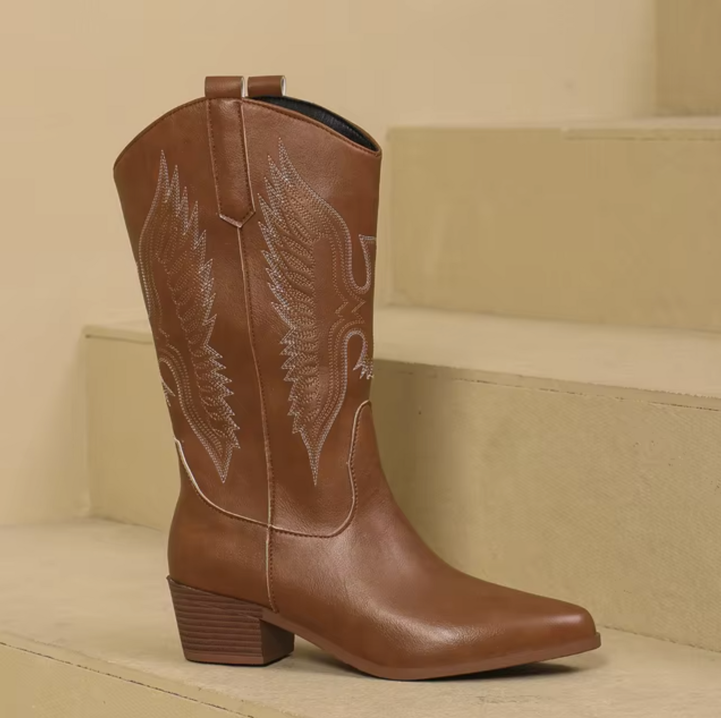 RAELYNN | Western boots met borduurdetail en blokhak