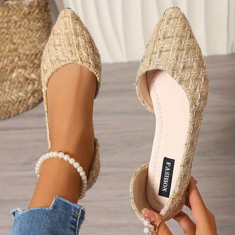 VEXA | Elegante Spitse Ballerina’s met Luxe Textuur