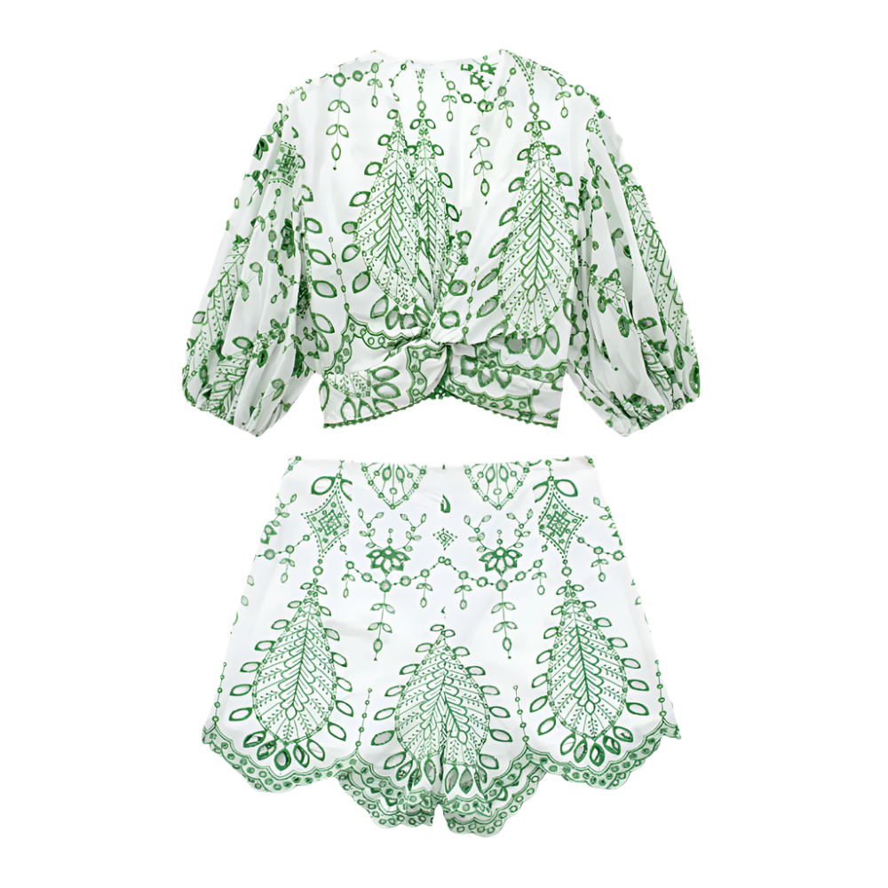 IVY | Luchtige co-ord set met geborduurde details