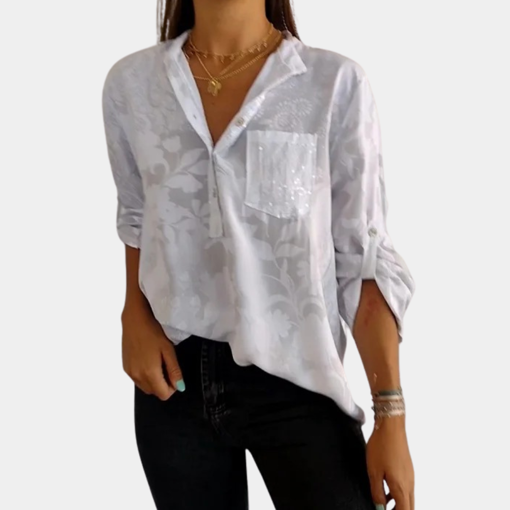STEPHANY | Luchtige Blouse met Verstelbare Mouwen