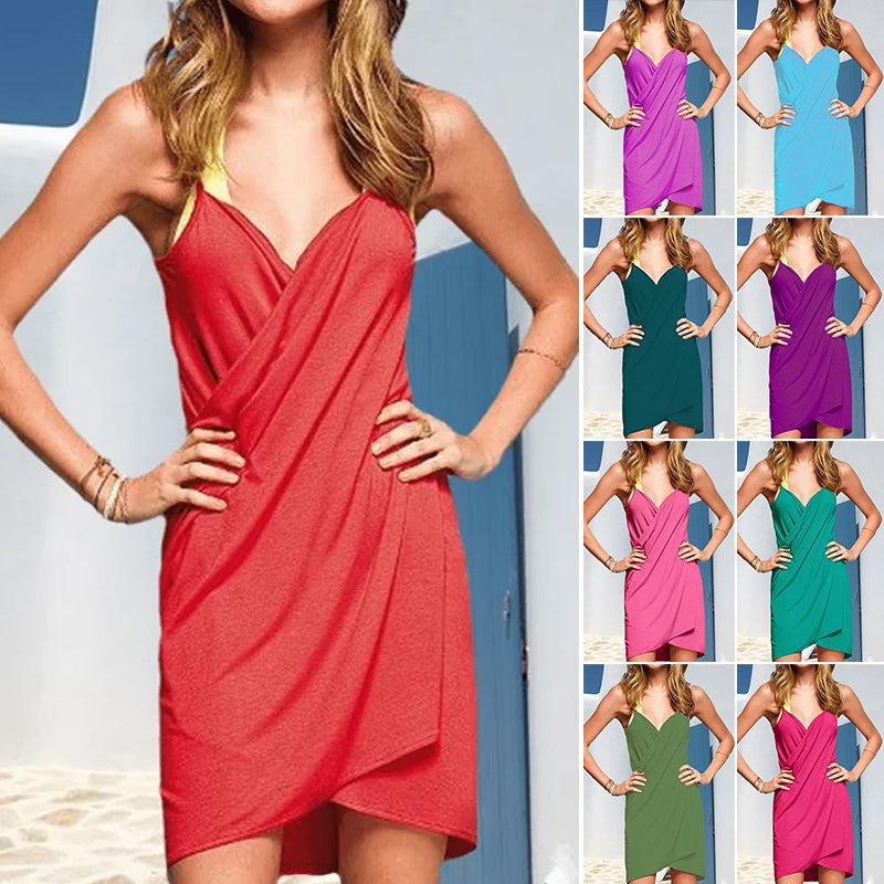 ROWENA | Elegante wikkel strandjurk voor zomerse dagen