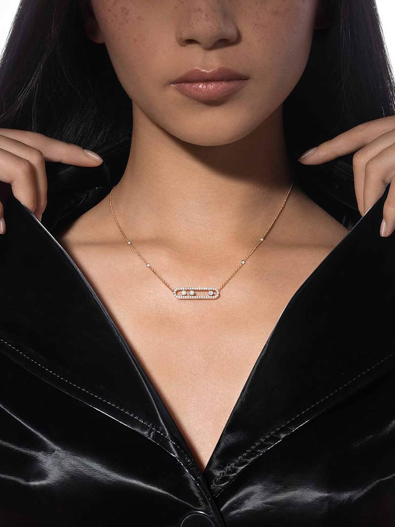 ESTER | Aurora Ketting met bewegende diamanten – elegant, verfijnd & tijdloos