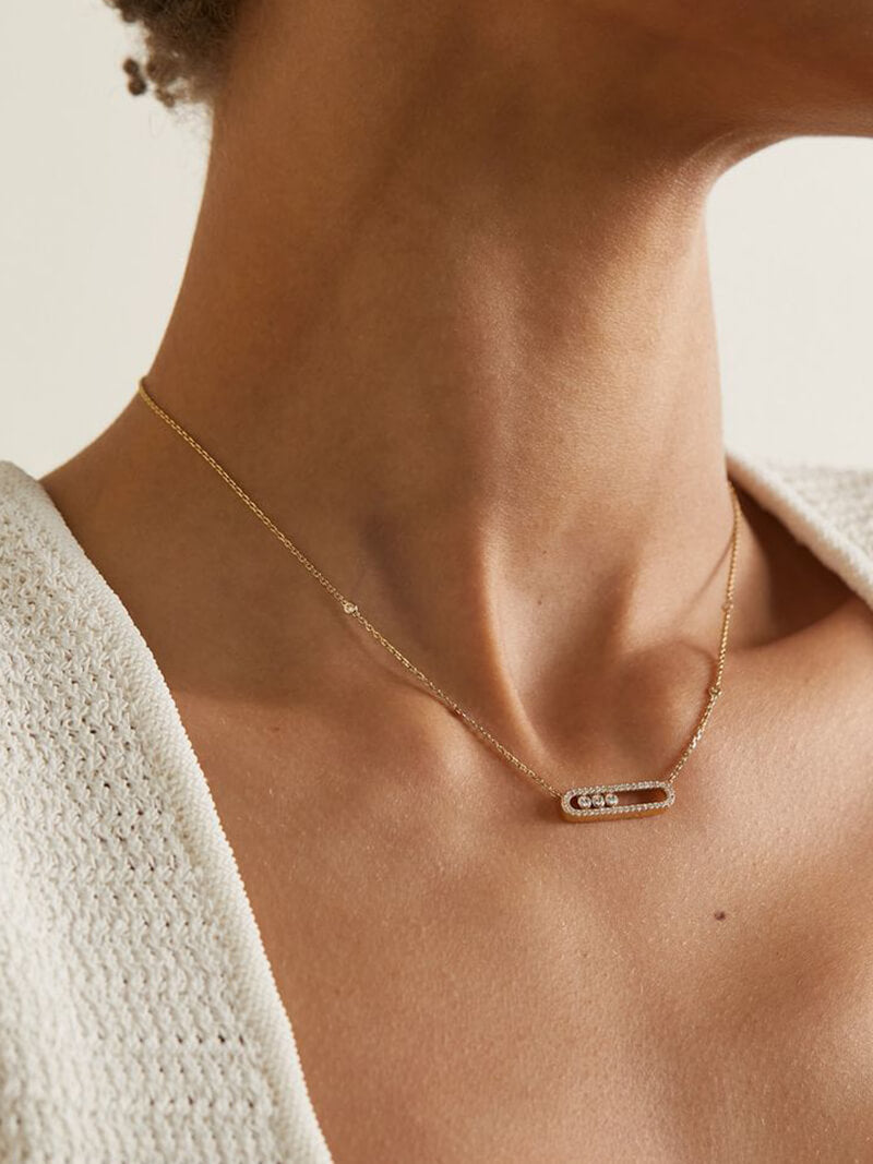 ESTER | Aurora Ketting met bewegende diamanten – elegant, verfijnd & tijdloos