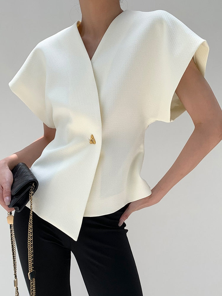 AVA | Elegant Gestructureerde Blazertop