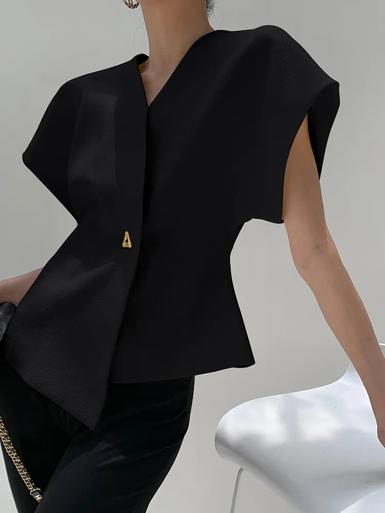 AVA | Elegant Gestructureerde Blazertop