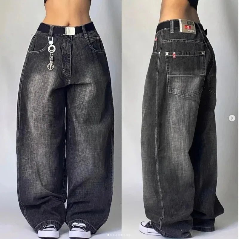VALENTINA | Baggy jeans met hoge taille en vintage wassing