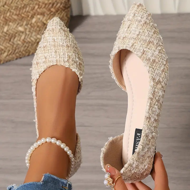 VEXA | Elegante Spitse Ballerina’s met Luxe Textuur