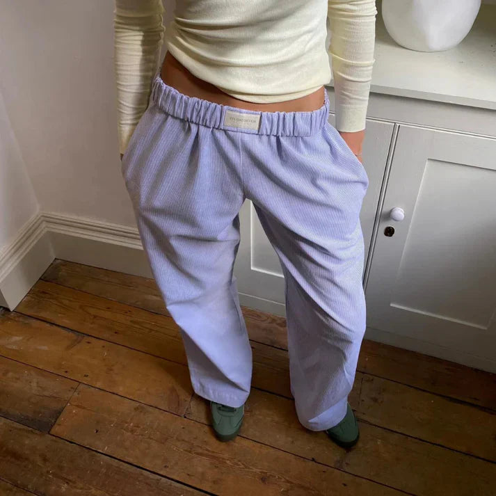 DONATELLA | Linnen broek met hoge taille en wijde pijpen
