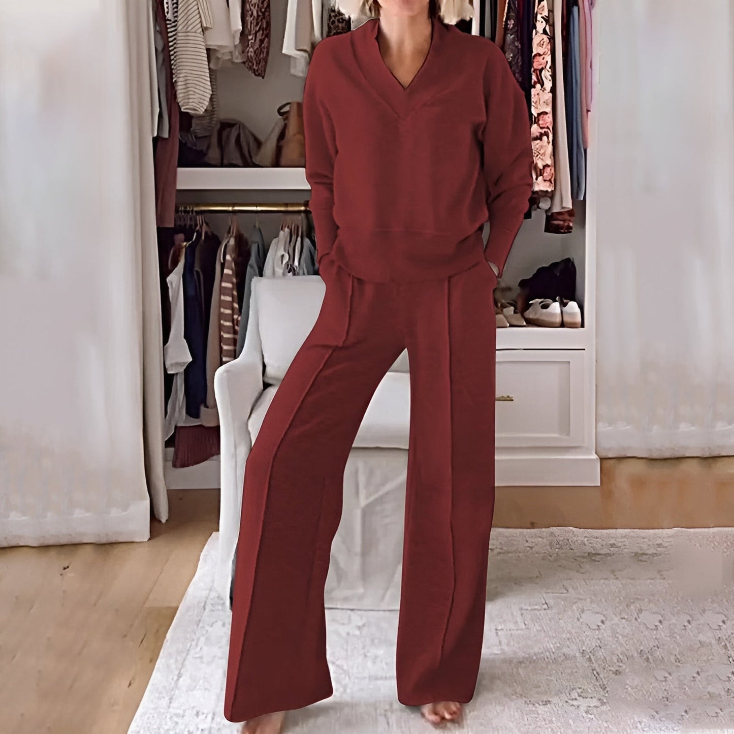 MADLAINA | Luxe V-Hals Loungewear Set voor Dames