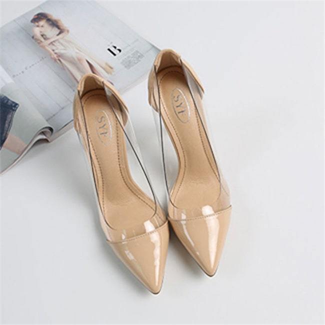 DJANIRA | Transparante High Heel Pumps met Spitse Neus
