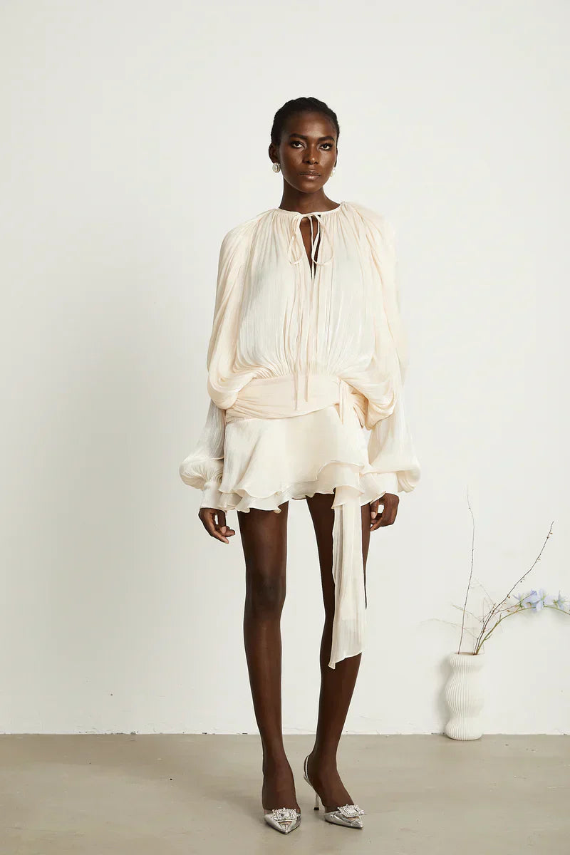 SONIA | Elegante jurk met ballonmouwen en vloeiende pasvorm