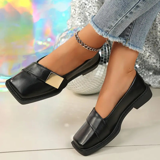 ELDRAINE | Elegante Leren Loafers met Metallic Detail