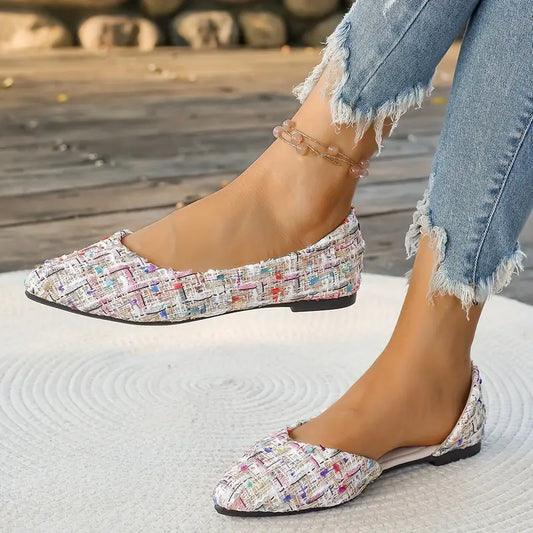 VEXA | Elegante Spitse Ballerina’s met Luxe Textuur