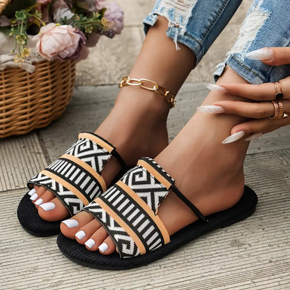MORTIVIENNE | Boho-Chique Geweven Sandalen met Bandjes
