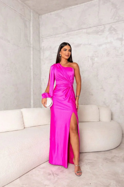 GENEVA | Elegante One-Shoulder Maxi Jurk met Split