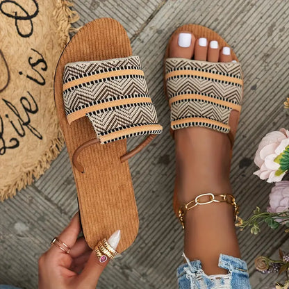 MORTIVIENNE | Boho-Chique Geweven Sandalen met Bandjes