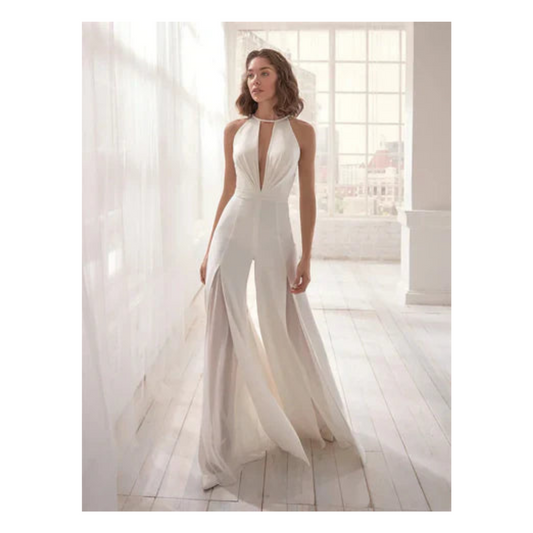 MILAGROS | Jumpsuit met V-hals en wijde pijpen