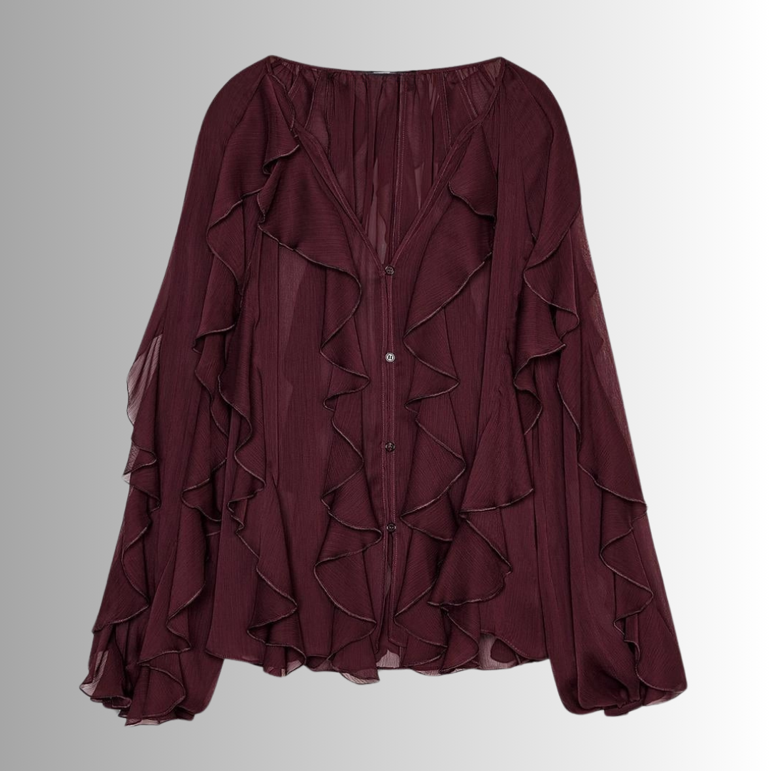 MAY | Elegante blouse met ruches en transparante lagen
