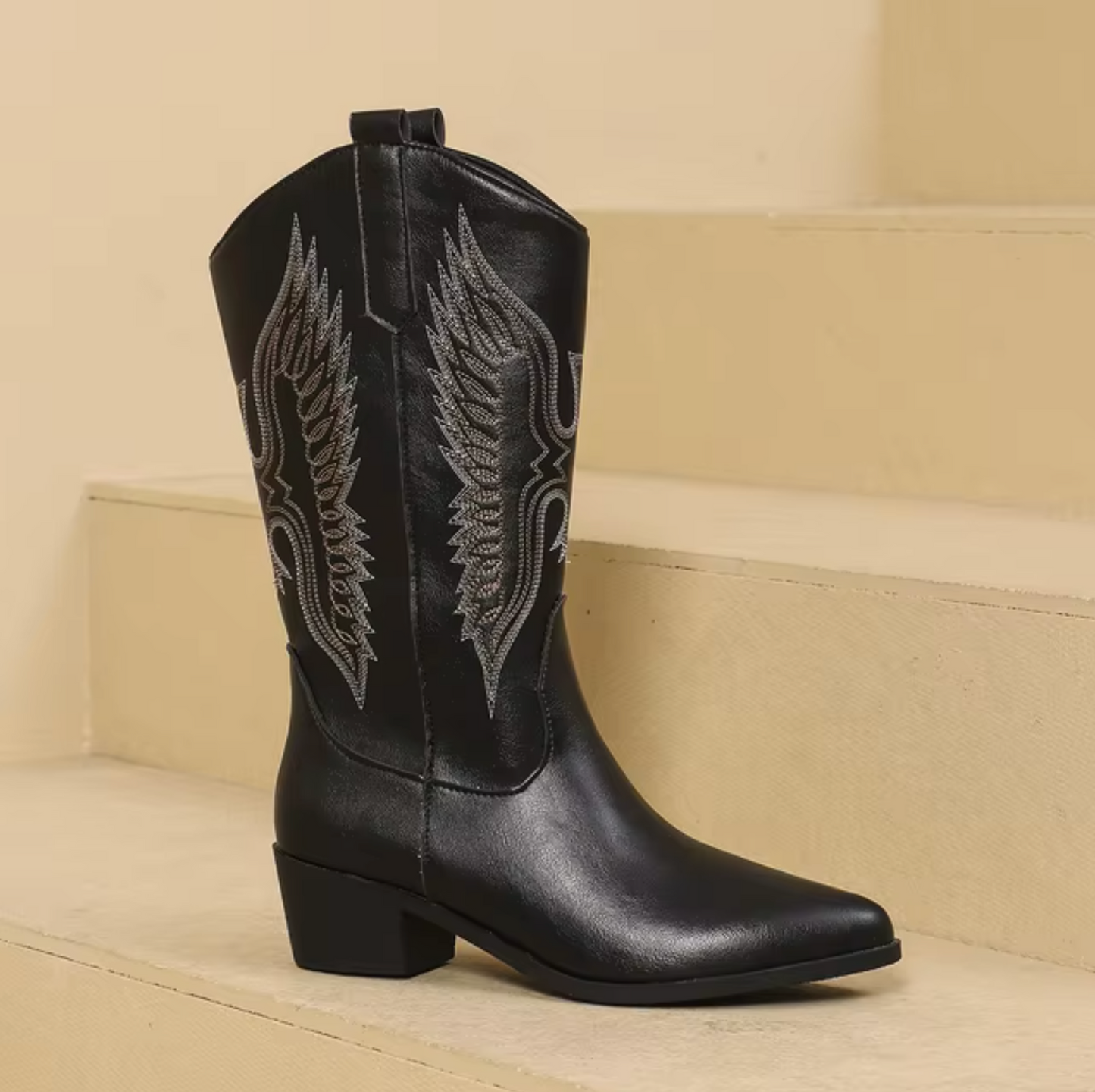 RAELYNN | Western boots met borduurdetail en blokhak