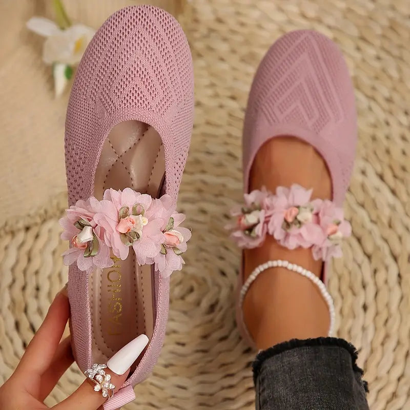 SYLVERNA | Modieuze Geperforeerde Ballerina's met Contrasterende Details