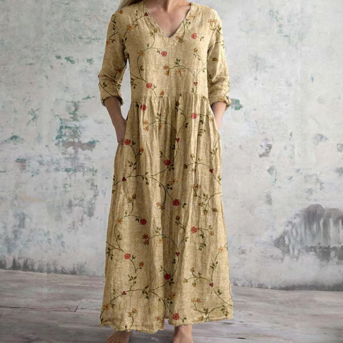 VITORIA | Bloemenjurk met slank silhouet en luchtige elegantie
