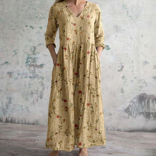 VITORIA | Bloemenjurk met slank silhouet en luchtige elegantie