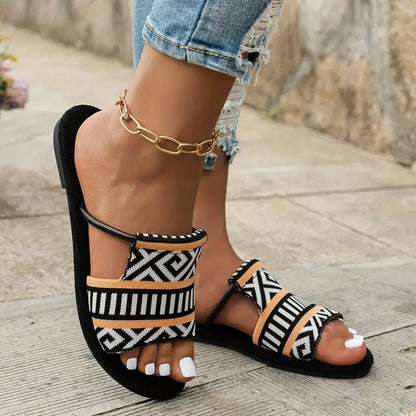 MORTIVIENNE | Boho-Chique Geweven Sandalen met Bandjes