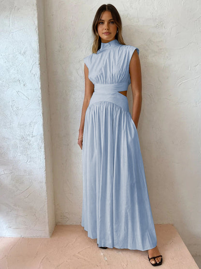MARCELINA | Elegante maxi jurk met cut-out en plooidetail