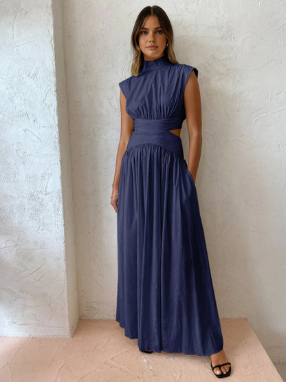 MARCELINA | Elegante maxi jurk met cut-out en plooidetail