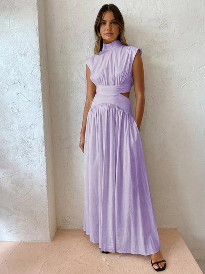 MARCELINA | Elegante maxi jurk met cut-out en plooidetail