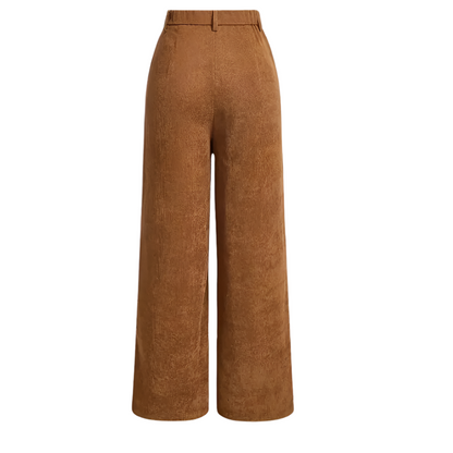 FLORDELIZA | Ribfluwelen high-waist broek met wijde pijpen