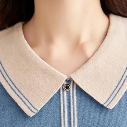 LORETO | Elegante gebreide trui met contrasterende kraag