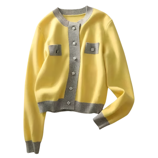 AIZA | Cardigan met contrasterende boordjes en knoopdetails