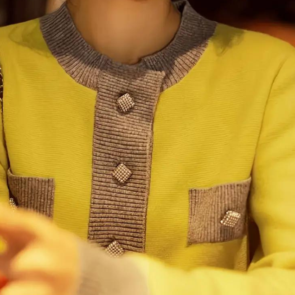 AIZA | Cardigan met contrasterende boordjes en knoopdetails