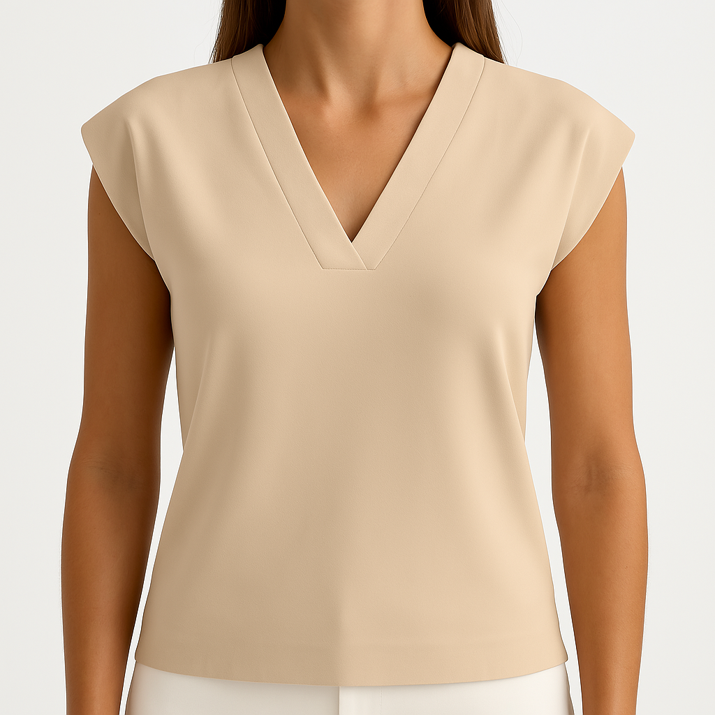 MERCY | Minimalistische mouwloze top met V-hals