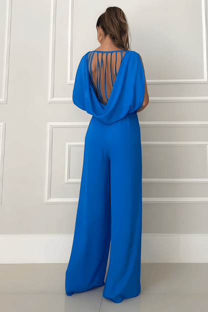 DELIA | Mouwloze jumpsuit met wijdvallende pijpen