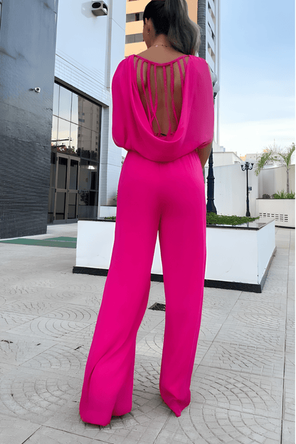 DELIA | Mouwloze jumpsuit met wijdvallende pijpen