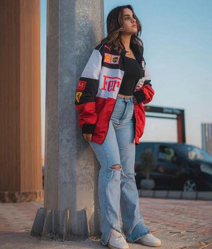 AILYN | Vintage racerjack met Ferrari patches