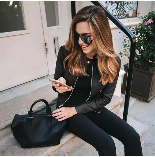 VALERIA | Tijdloos leren damesjack met moderne flair