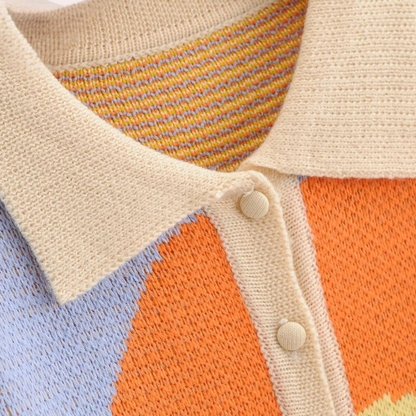 DIANA | Vrolijke cardigan met abstract patroon en retro uitstraling