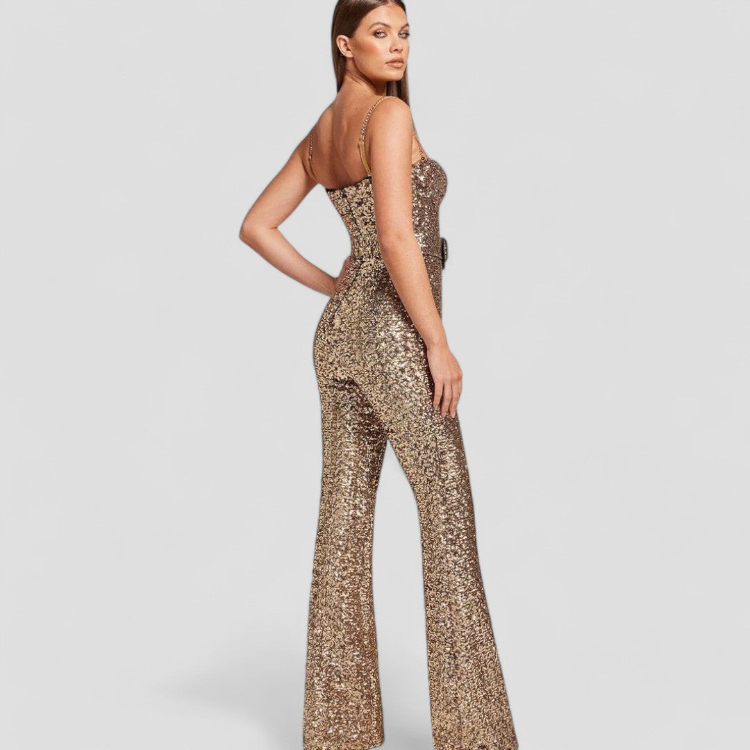 ISOBEL | Glamoureuze Pailletten Jumpsuit met Sweetheart Halslijn