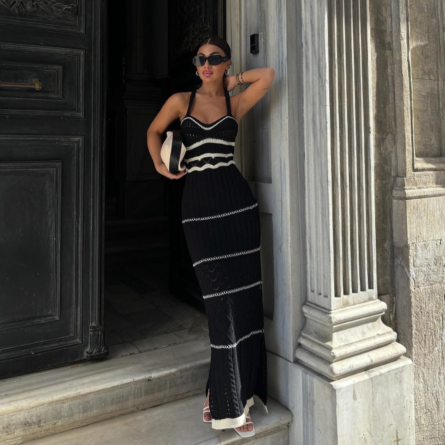 MILA | Boho-chique maxi jurk met gehaakte details en zomerse flair