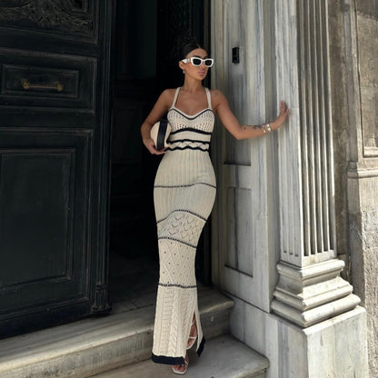 MILA | Boho-chique maxi jurk met gehaakte details en zomerse flair