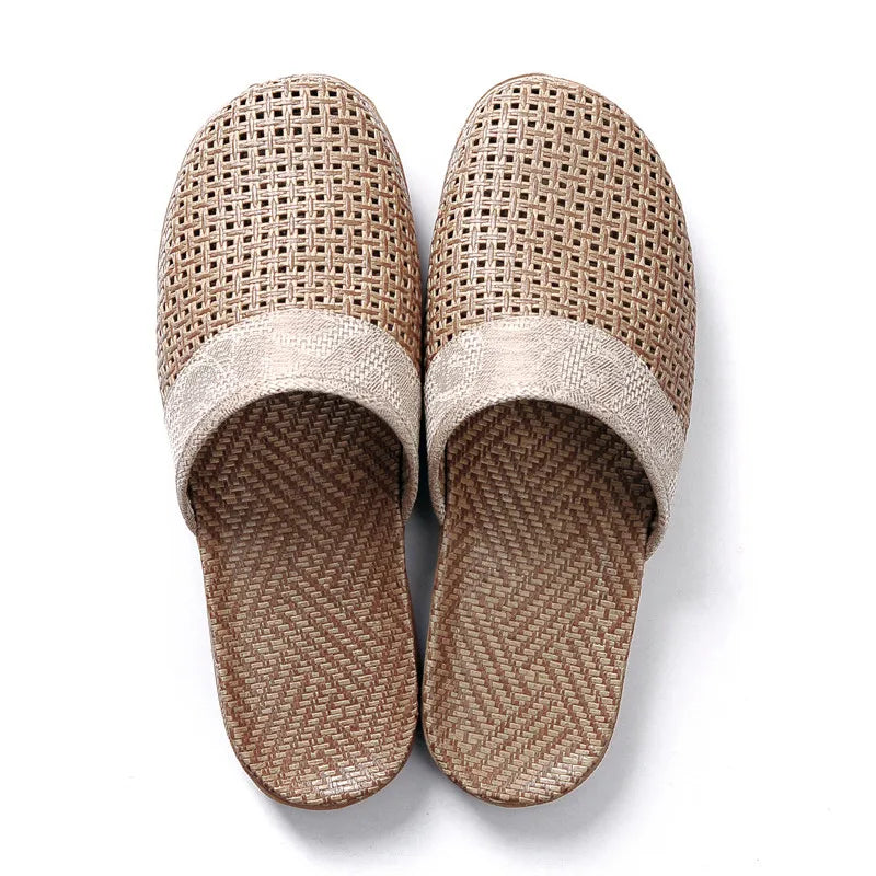 BEVERLY | Ademend linnen slippers met antislip zool