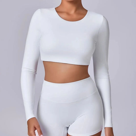 ESTELITA | Sportieve cropped longsleeve met push-up effect