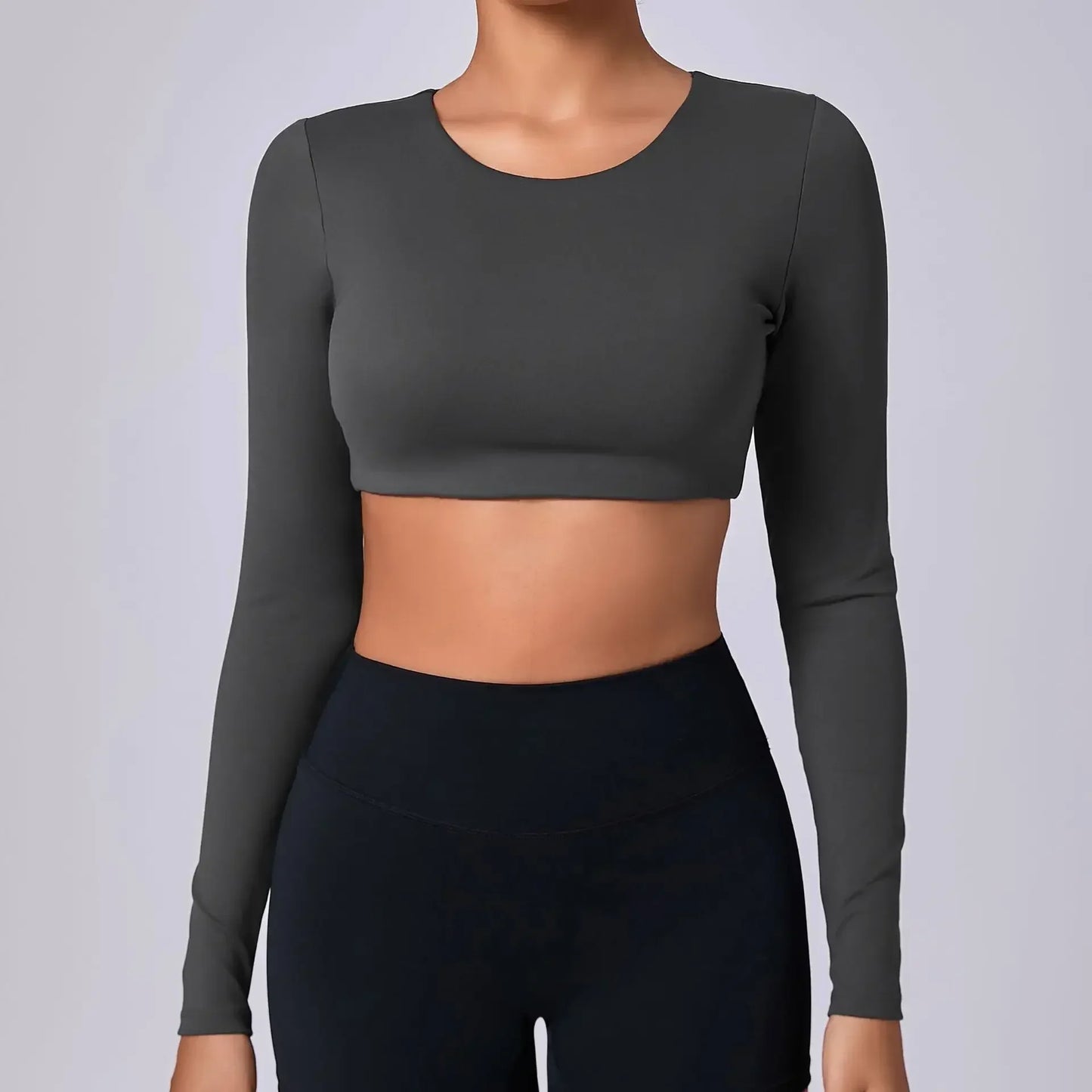 ESTELITA | Sportieve cropped longsleeve met push-up effect
